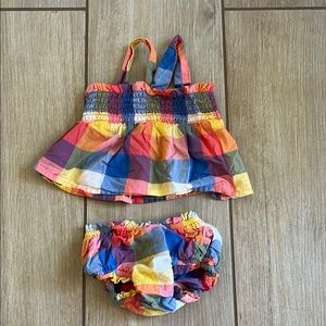 Colorful Plaid Baby Outfit, size 0-3 month